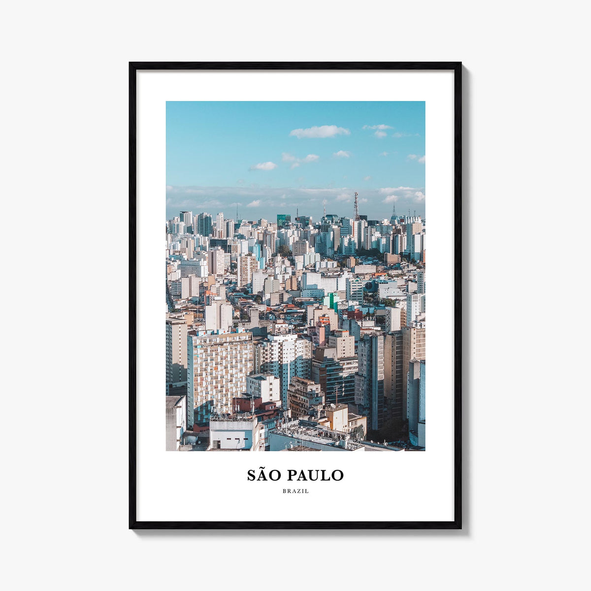São Paulo no. 2 colorful classic poster of Brazil – vertical wall art, unframed print shown in interior mockup