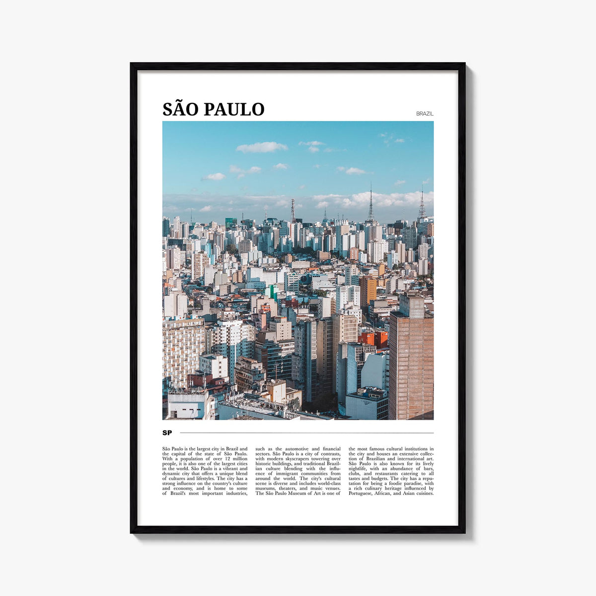 São Paulo Travel No 2 Poster