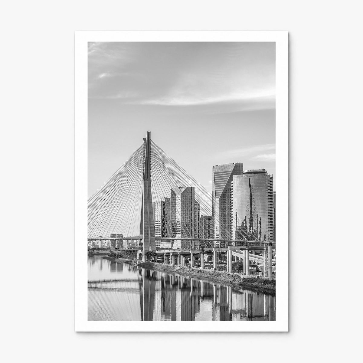 São Paulo Photo Poster, print only (unframed), white border