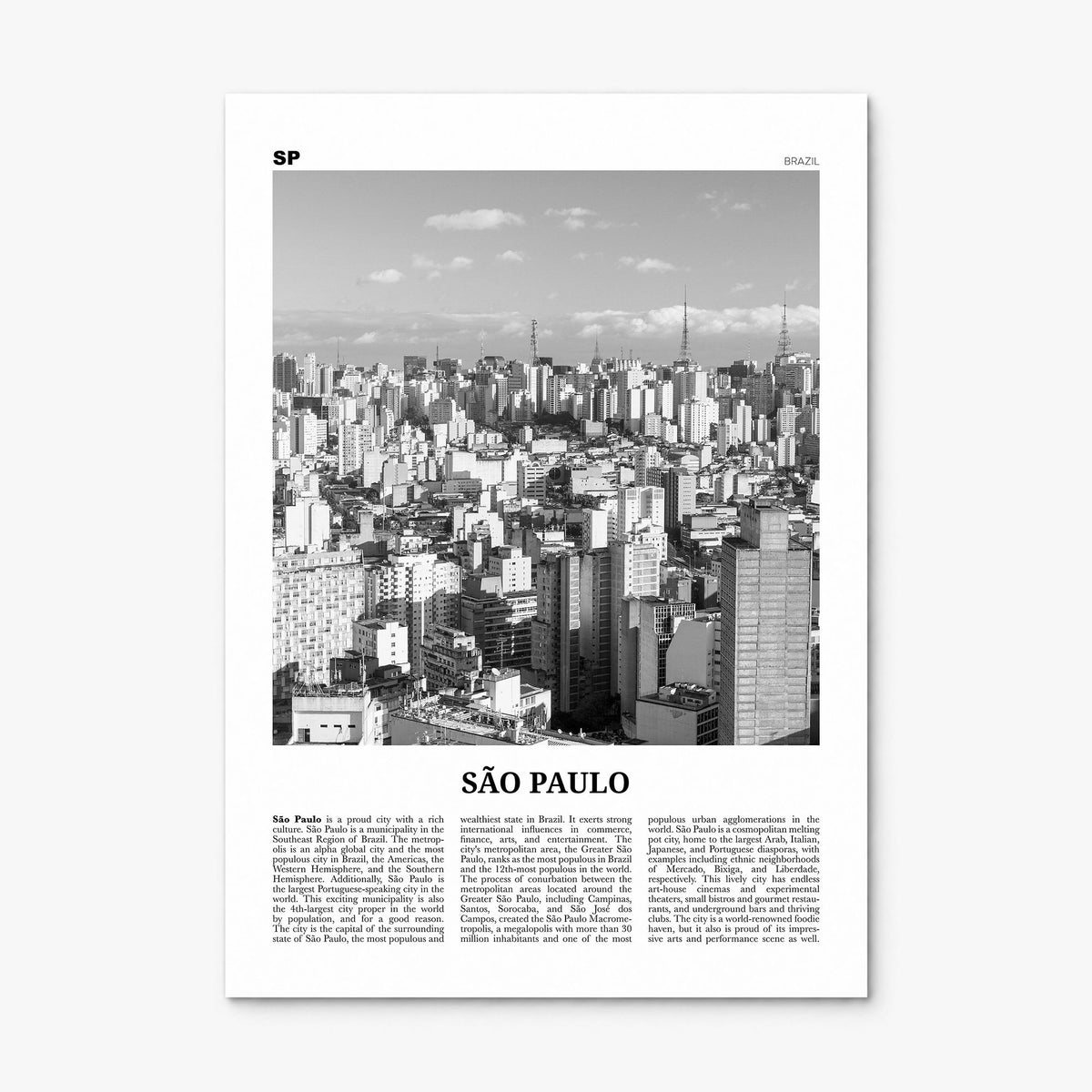 São Paulo Newspaper No 1 Poster, print only (unframed)