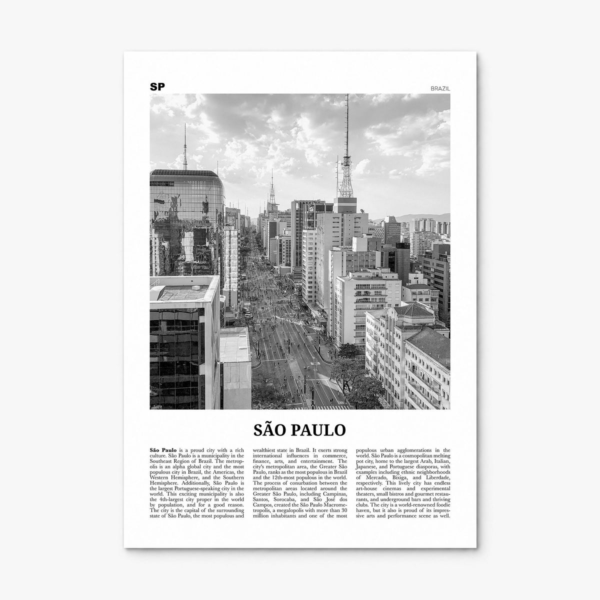 São Paulo Newspaper No 2 Poster, print only (unframed)