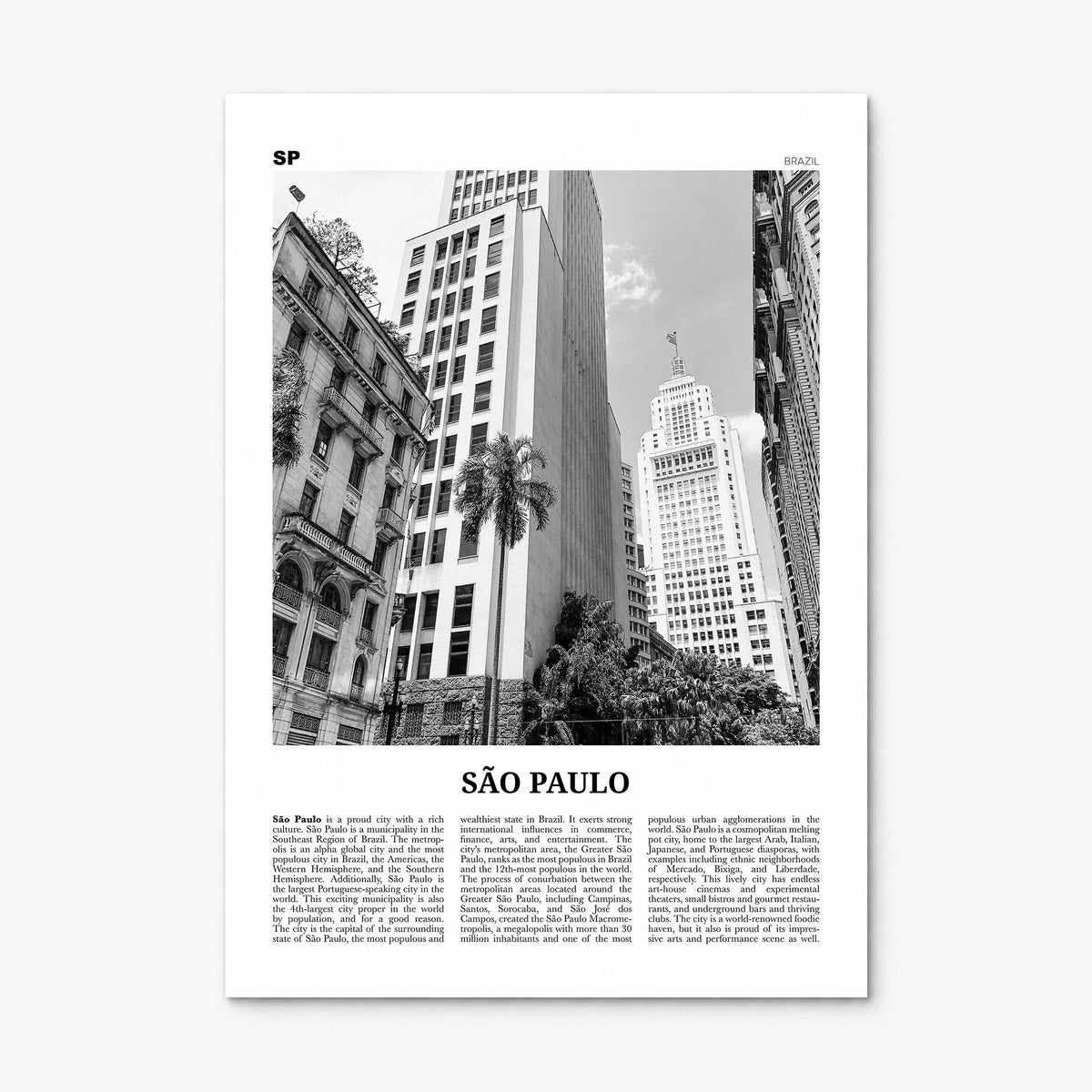 São Paulo Newspaper No 3 Poster, print only (unframed)