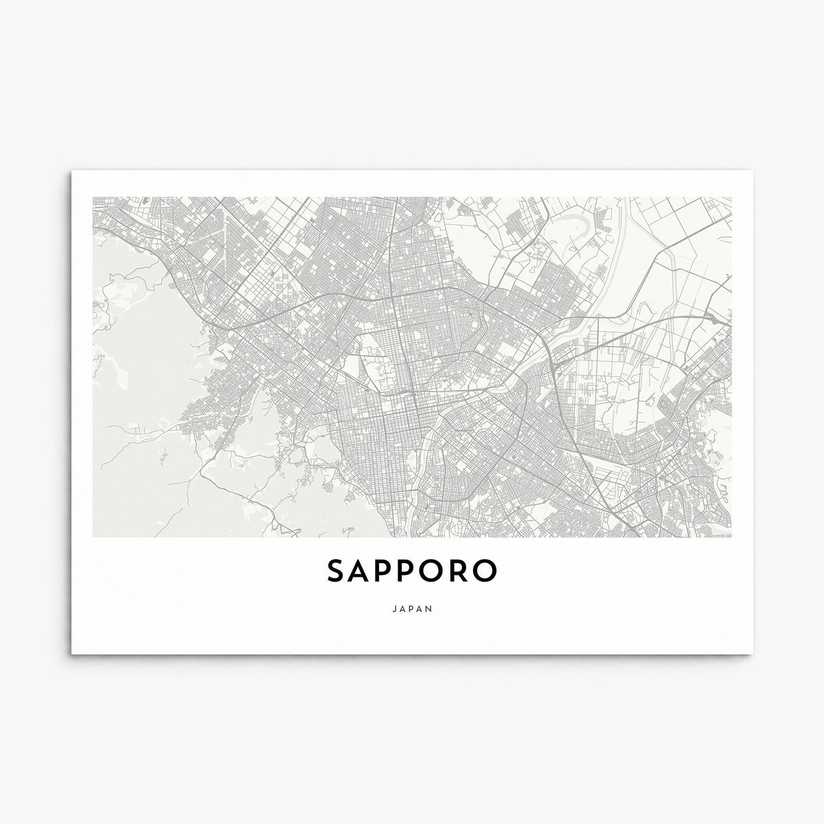 Sapporo Map Poster, print only (unframed)