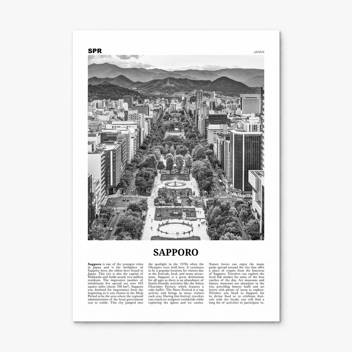 Sapporo Newspaper Poster, print only (unframed)