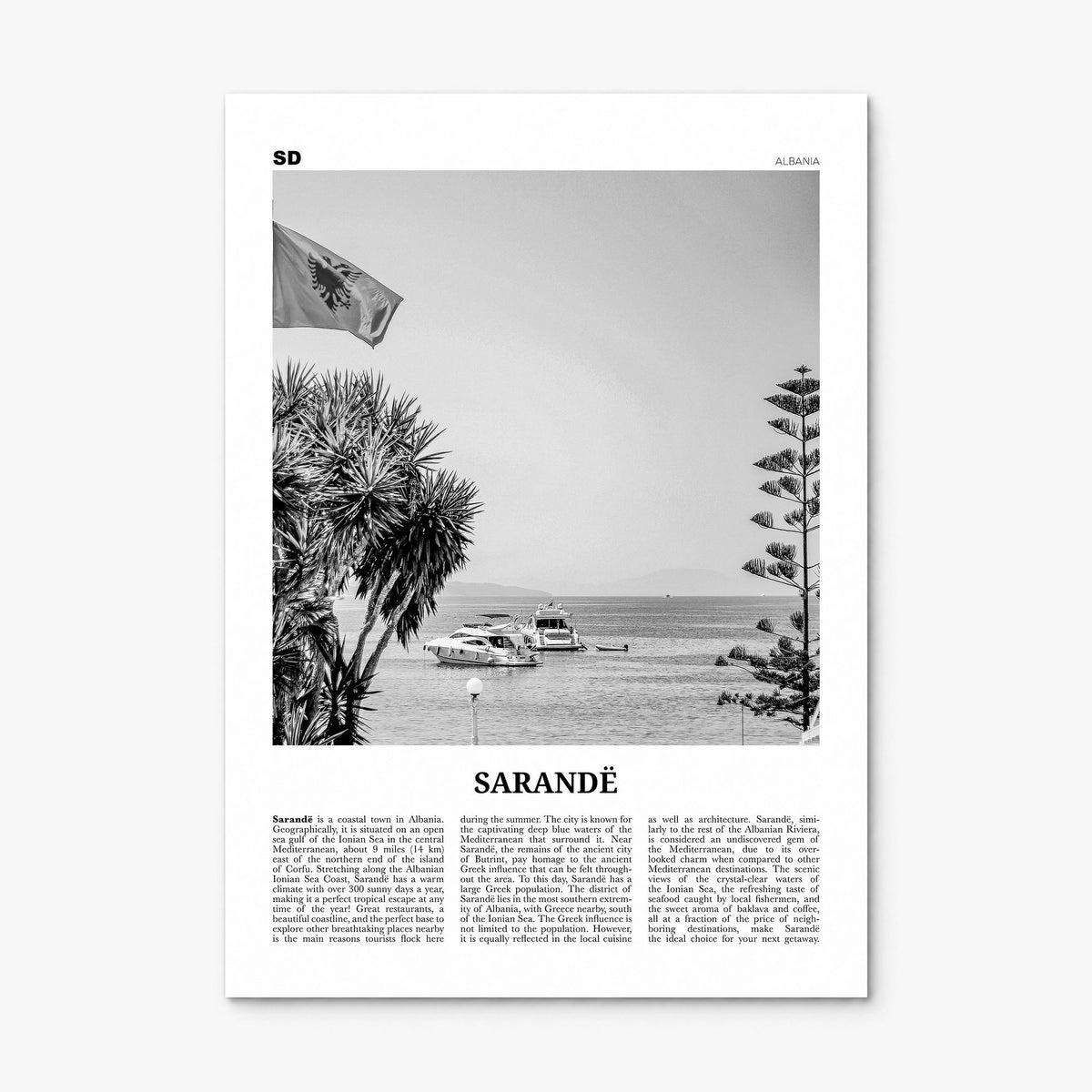 Sarandë Newspaper Poster, print only (unframed)