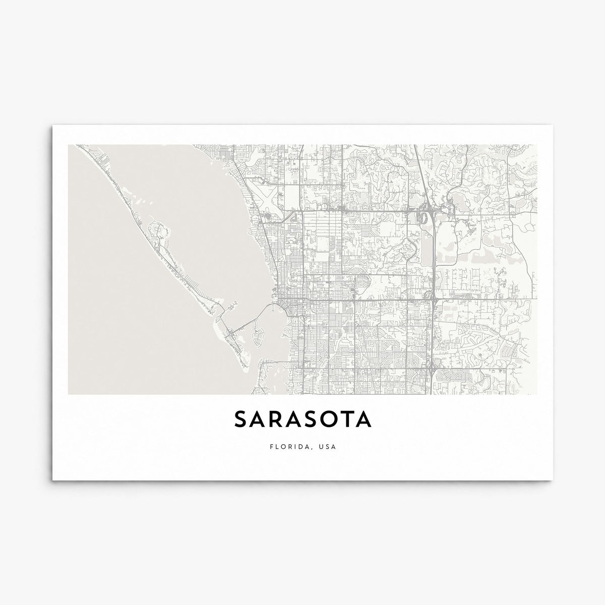 Sarasota Map Poster, print only (unframed)
