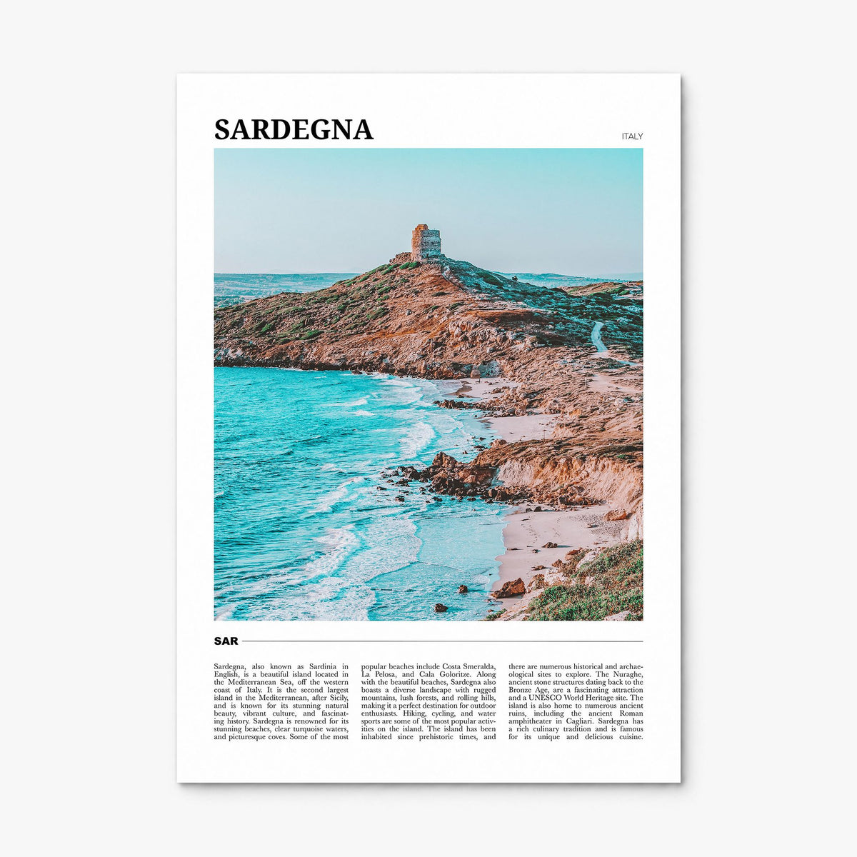 Sardegna Travel Poster, print only (unframed)