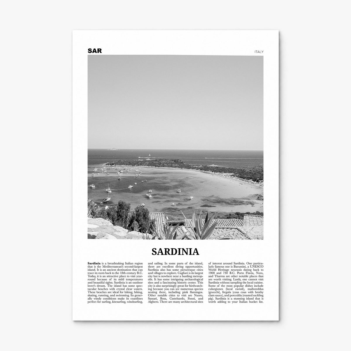 Sardinia Newspaper Poster, print only (unframed)