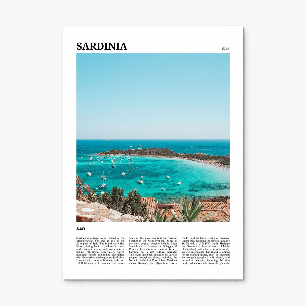 Sardinia Travel Poster, print only (unframed)