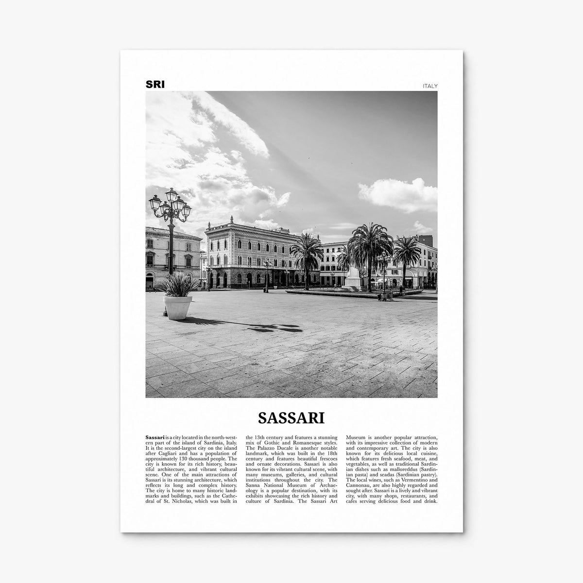 Sassari Newspaper Poster, print only (unframed)