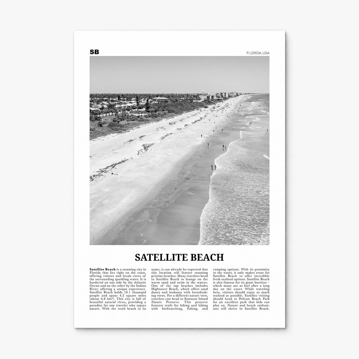 Satellite Beach Newspaper Poster, print only (unframed)