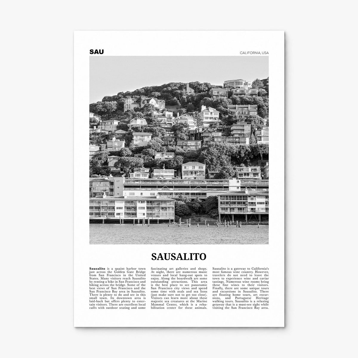 Sausalito Newspaper Poster, print only (unframed)