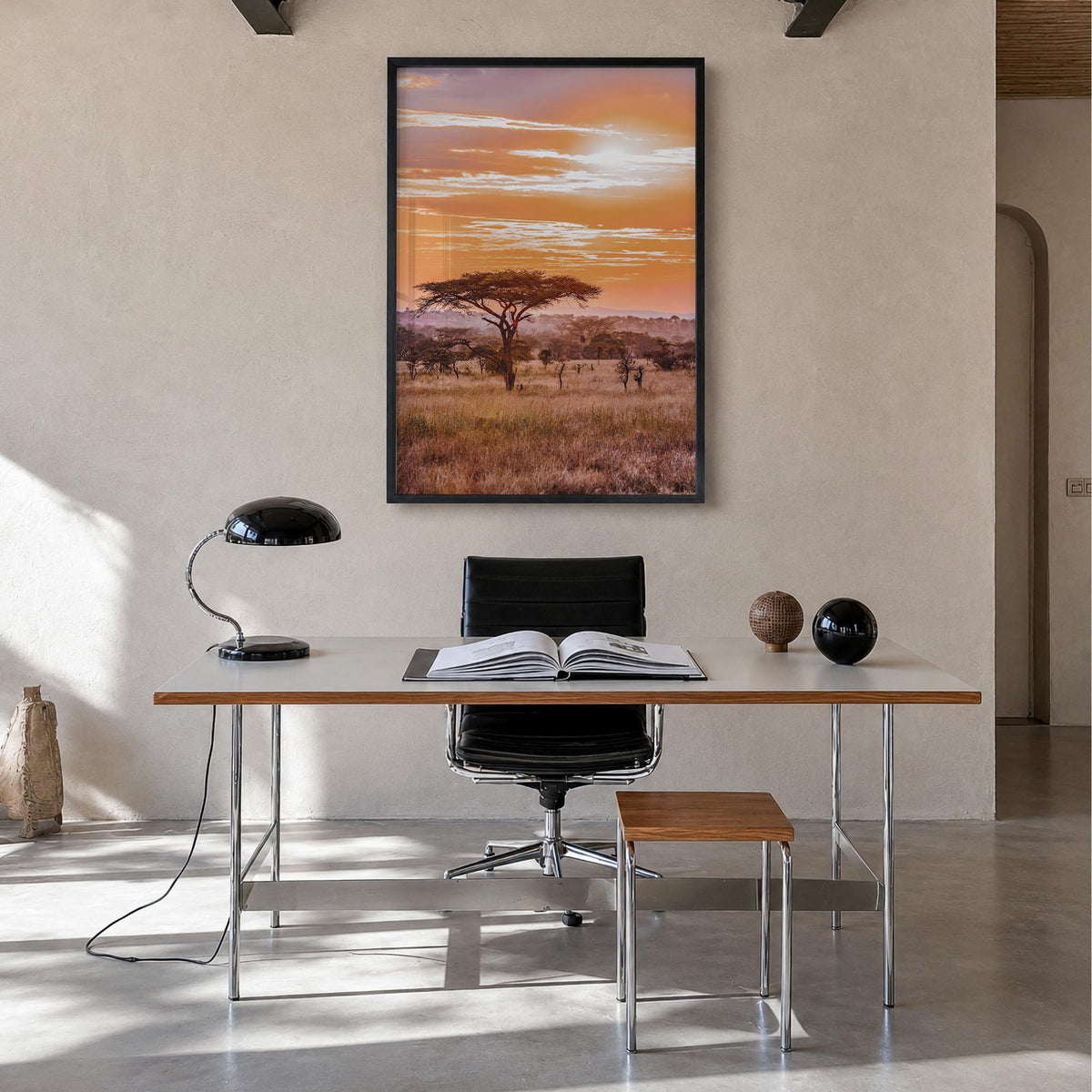 Savannah no. 2 colorful photo poster of Georgia, USA – vertical wall art in black wood frame, hanging on wall
