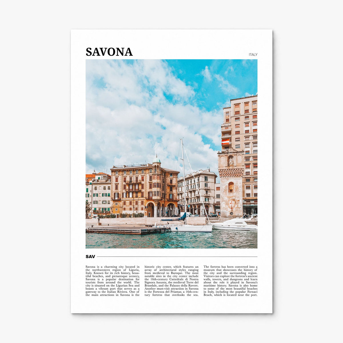 Savona Travel Poster, print only (unframed)