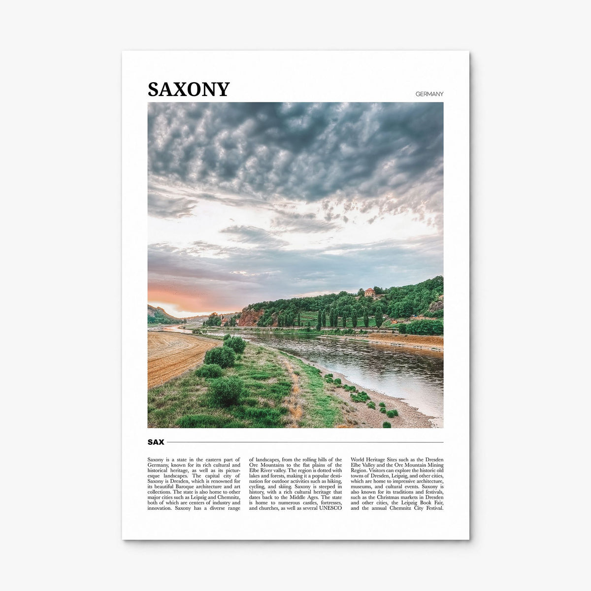 Saxony Travel Poster, print only (unframed)