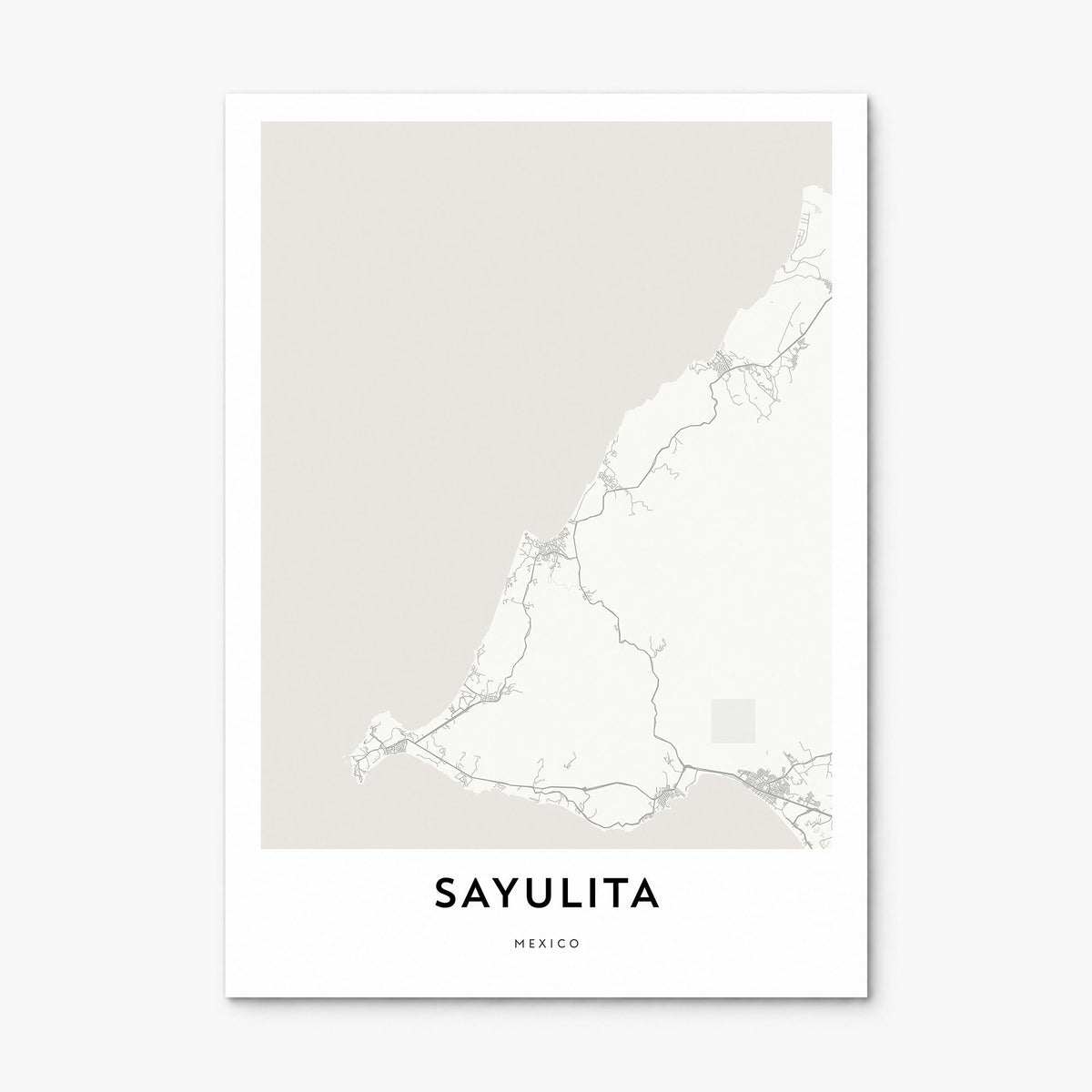 Sayulita Map Poster, print only (unframed)
