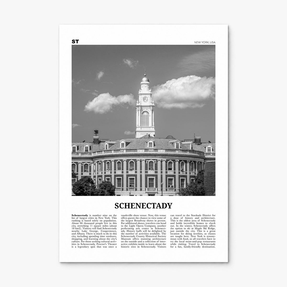 Schenectady Newspaper Poster, print only (unframed)