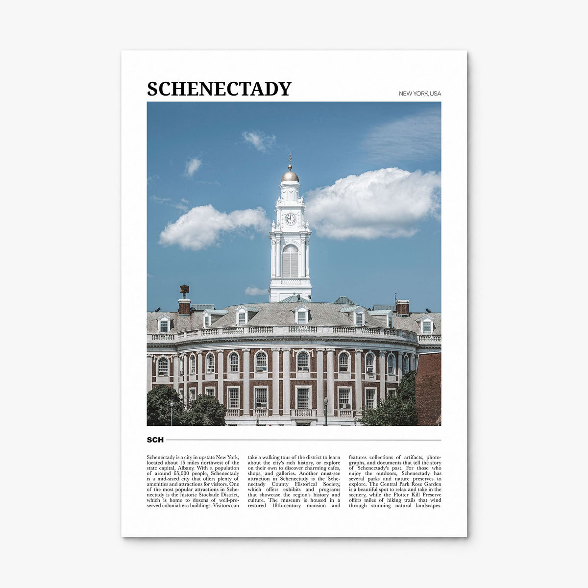 Schenectady Travel Poster, print only (unframed)