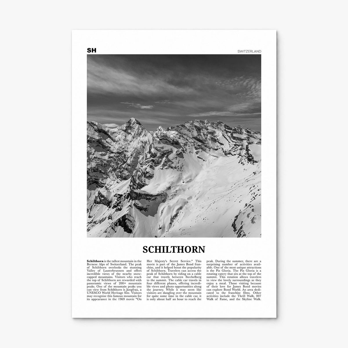 Schilthorn Newspaper Poster, print only (unframed)