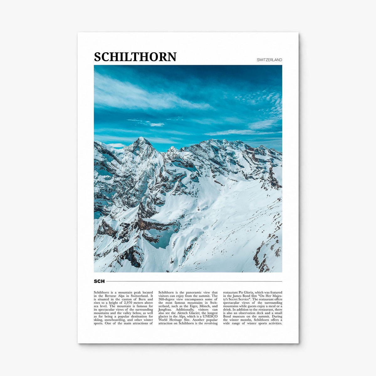 Schilthorn Travel Poster, print only (unframed)