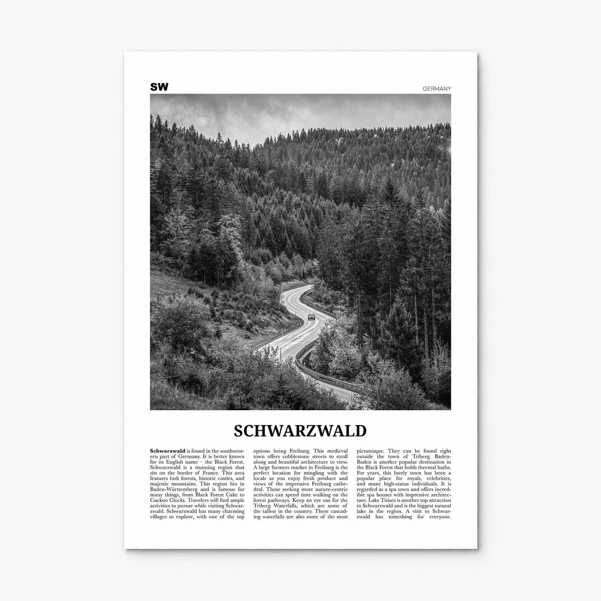 Schwarzwald Newspaper Poster, print only (unframed)