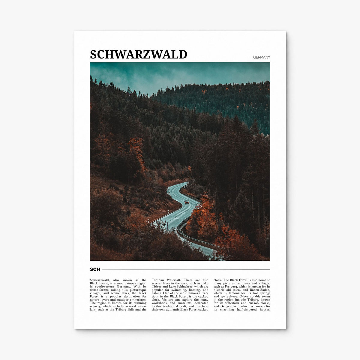 Schwarzwald Travel Poster, print only (unframed)