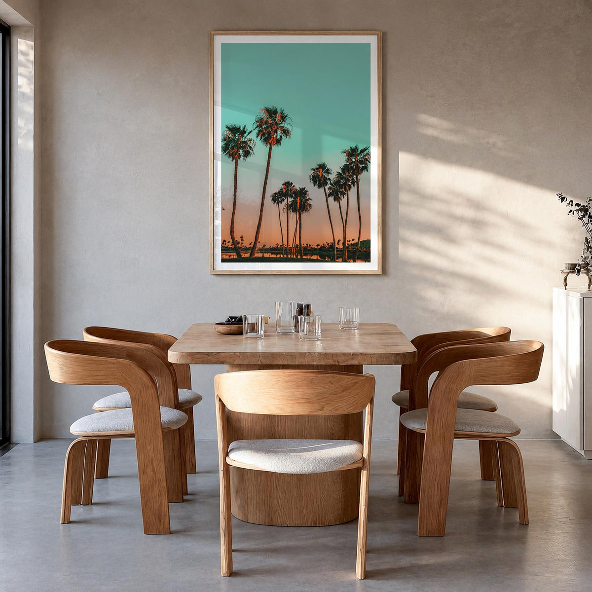 Scottsdale no. 2 colorful photo poster of Arizona, USA – vertical wall art in natural wood frame with white border, hanging o