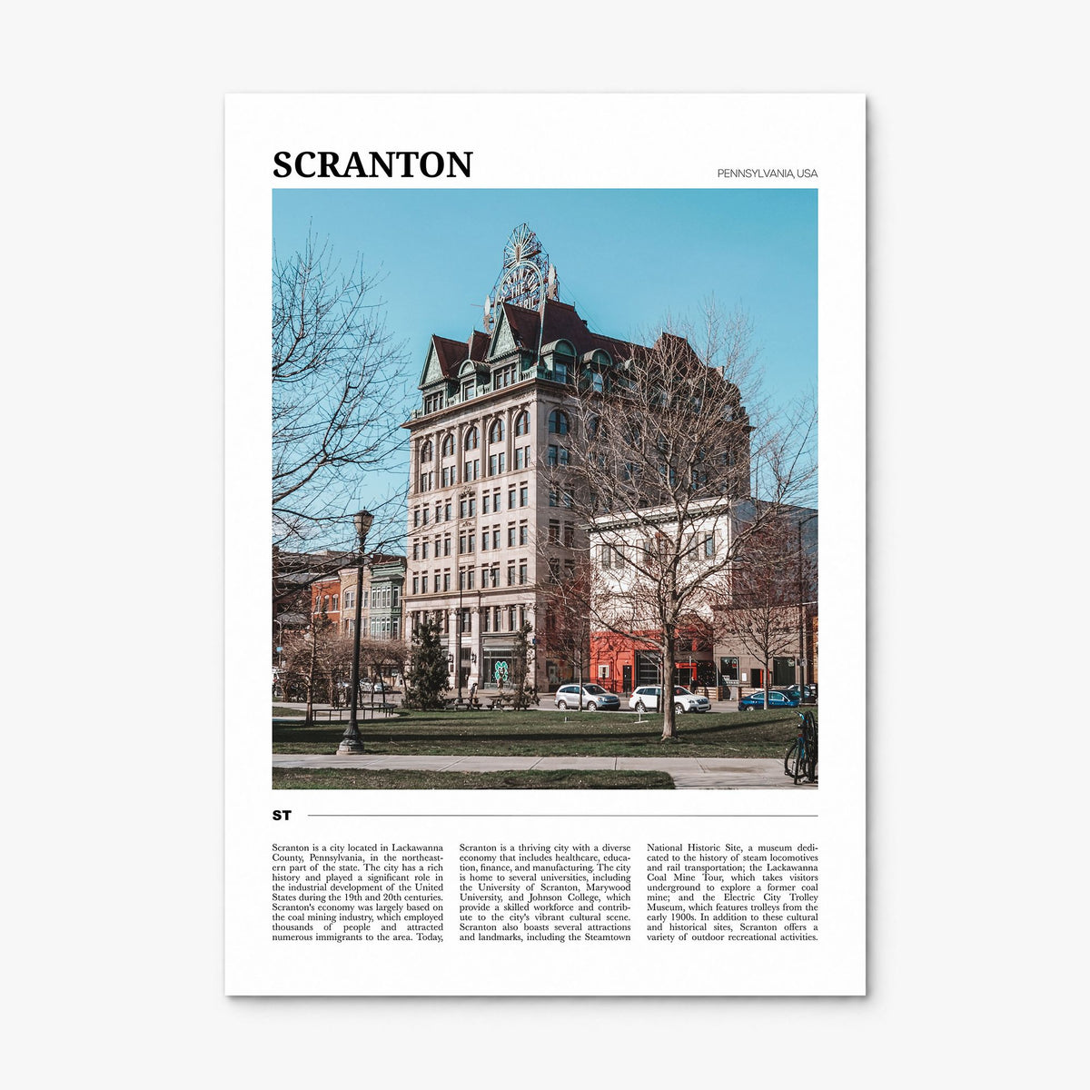 Scranton Travel Poster, print only (unframed)