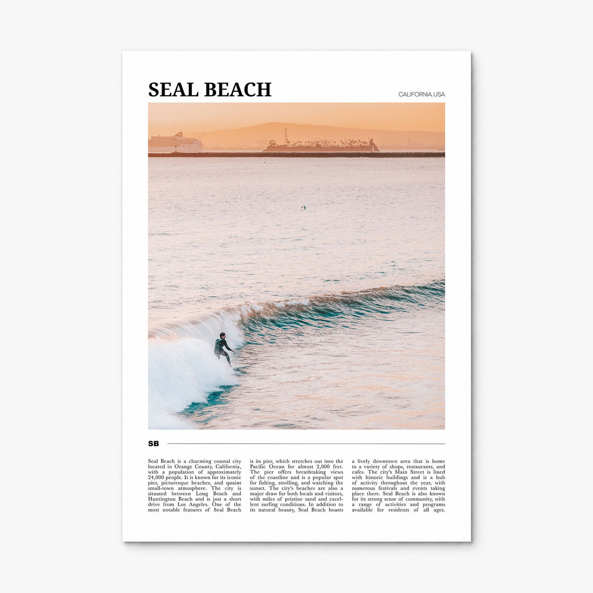 Seal Beach Travel No 1 Poster, print only (unframed)