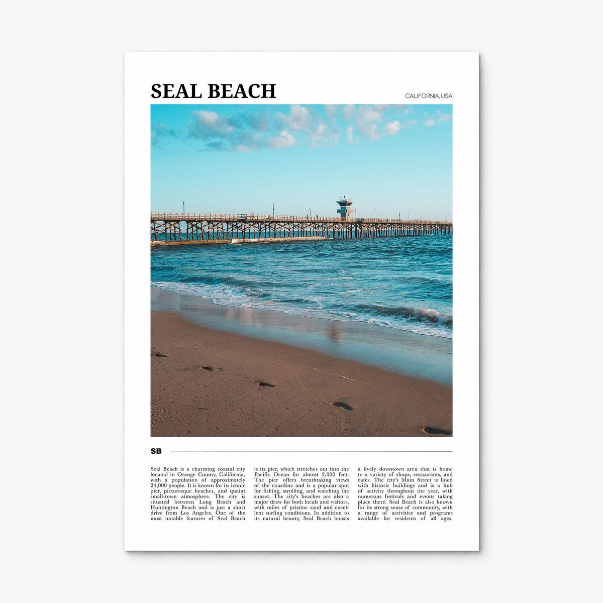 Seal Beach Travel No 2 Poster, print only (unframed)