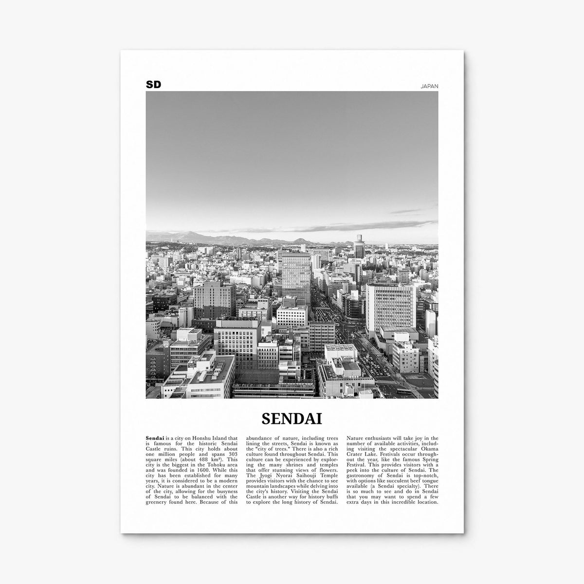 Sendai Newspaper Poster, print only (unframed)