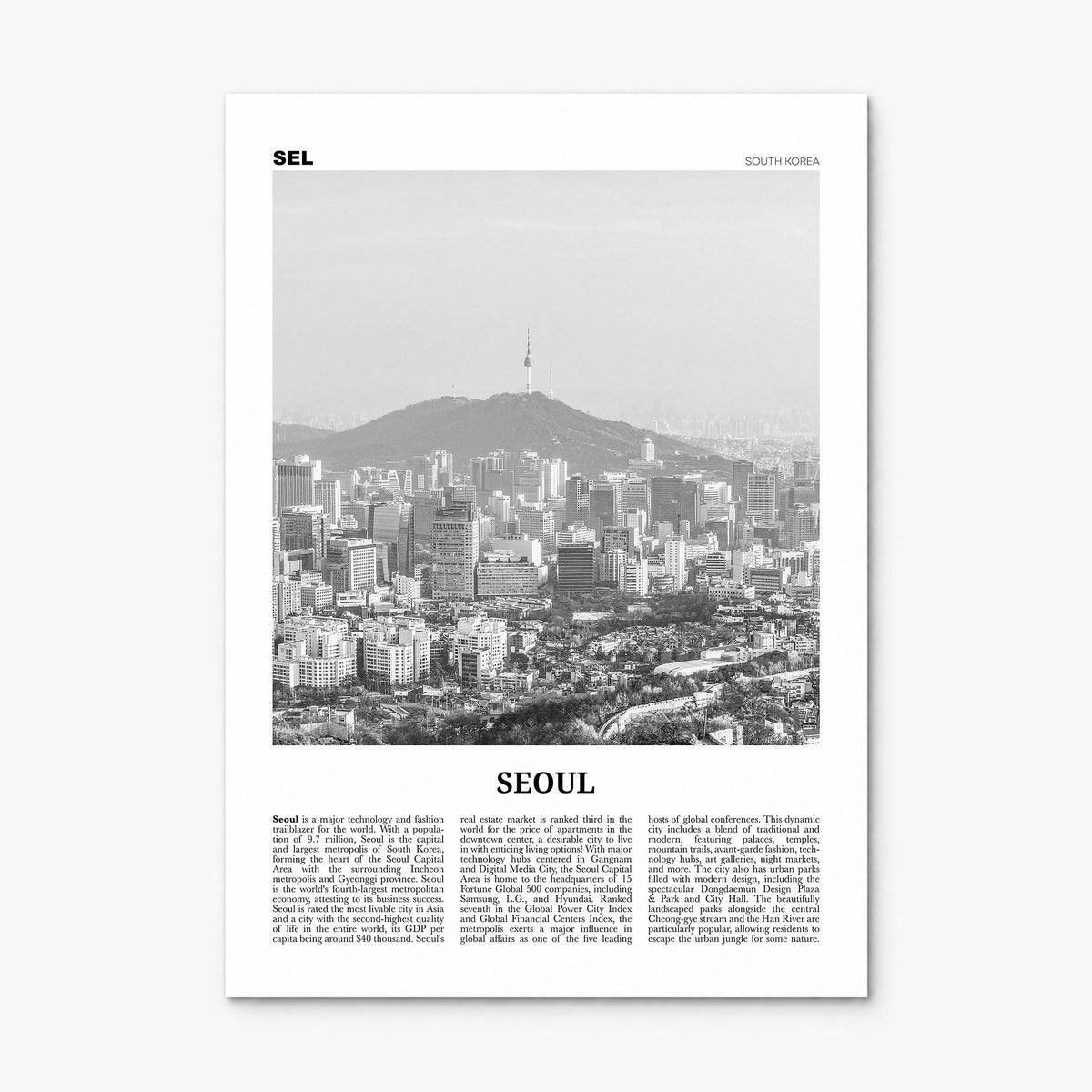 Seoul Newspaper No 2 Poster, print only (unframed)