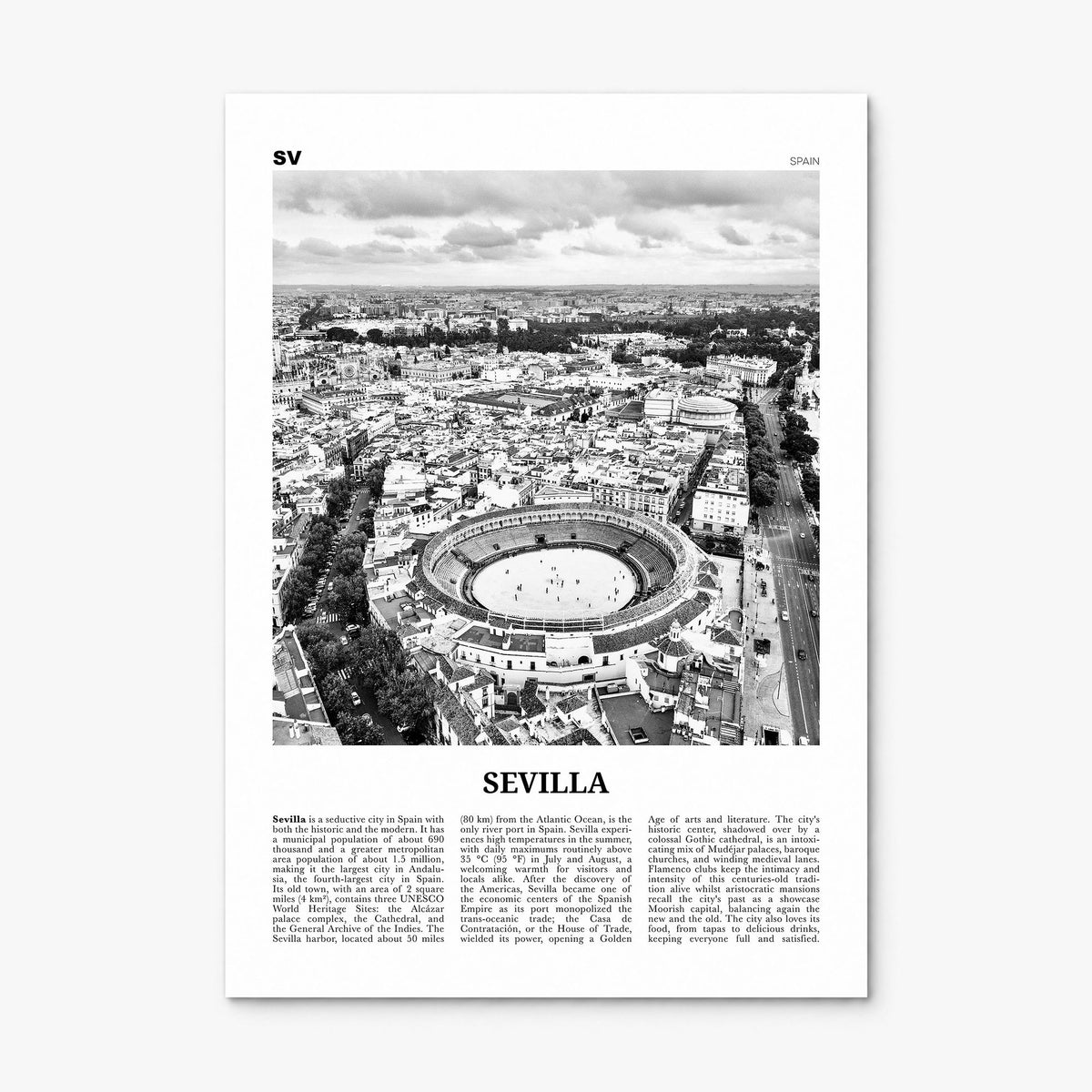 Sevilla Newspaper Poster, print only (unframed)