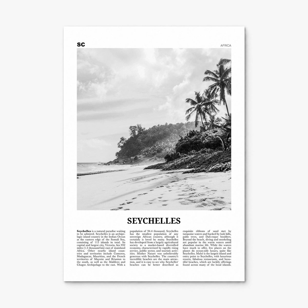 Seychelles Newspaper Poster, print only (unframed)