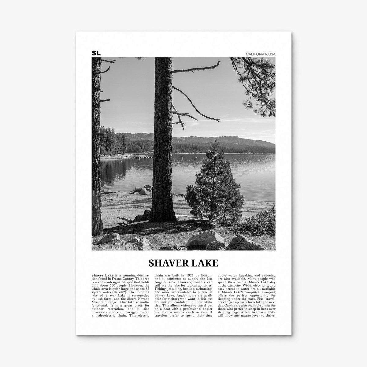 Shaver Lake Newspaper Poster, print only (unframed)