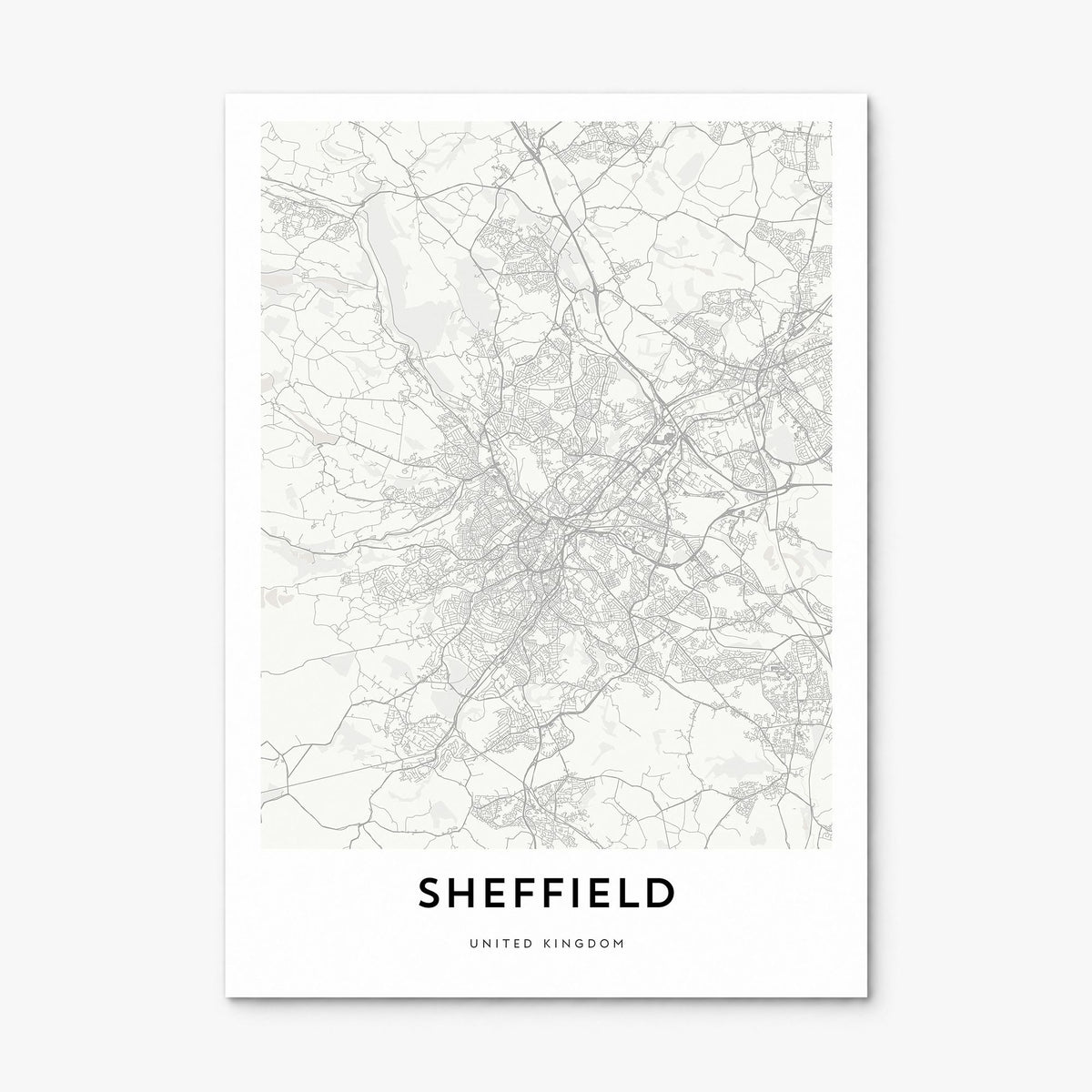 Sheffield Map Poster, print only (unframed)