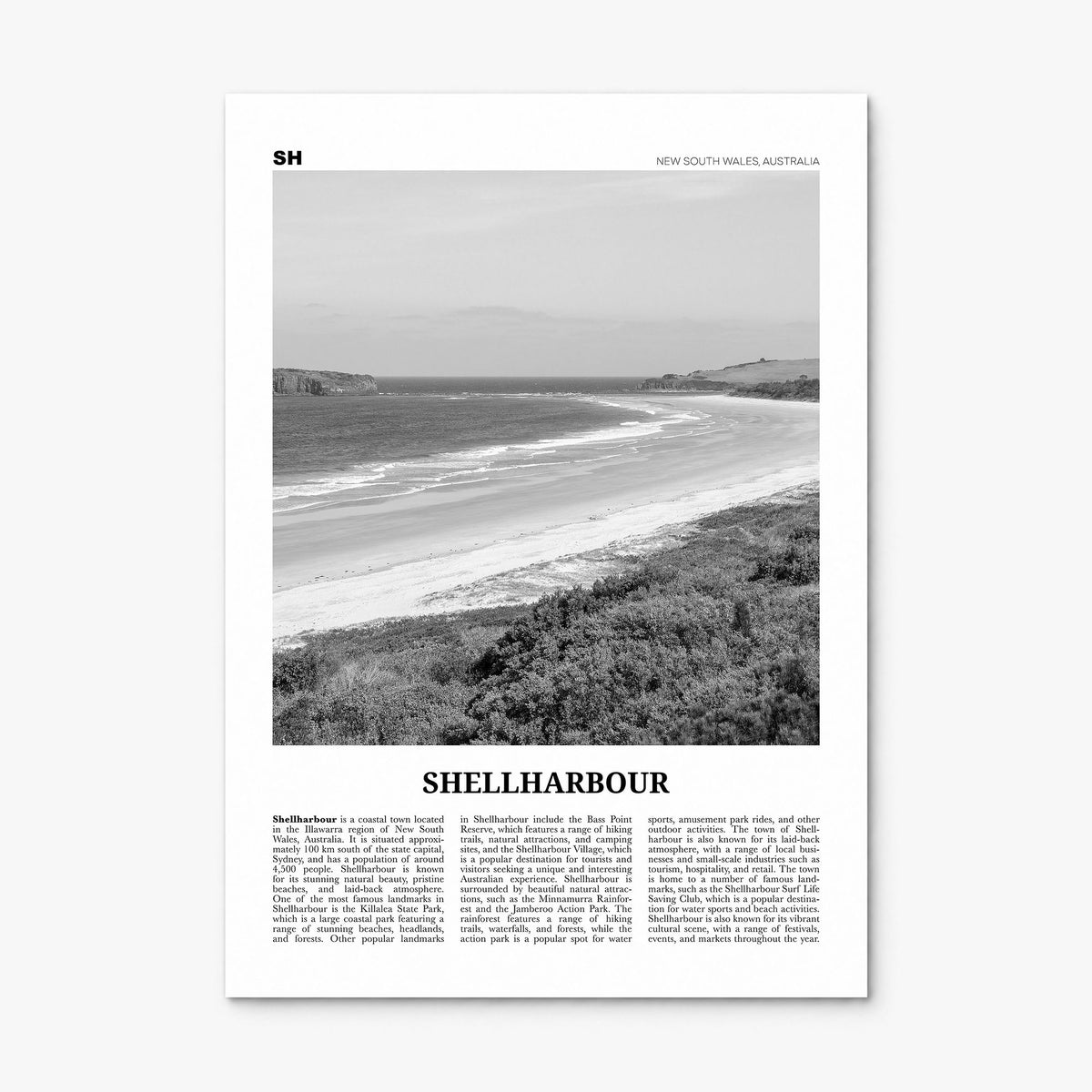 Shellharbour Newspaper Poster, print only (unframed)