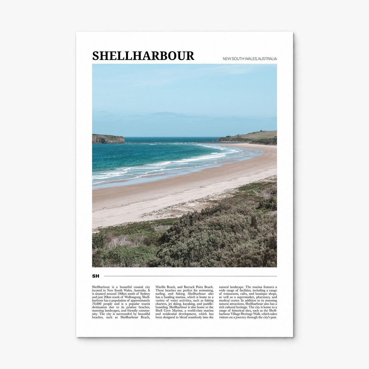 Shellharbour Travel Poster, print only (unframed)