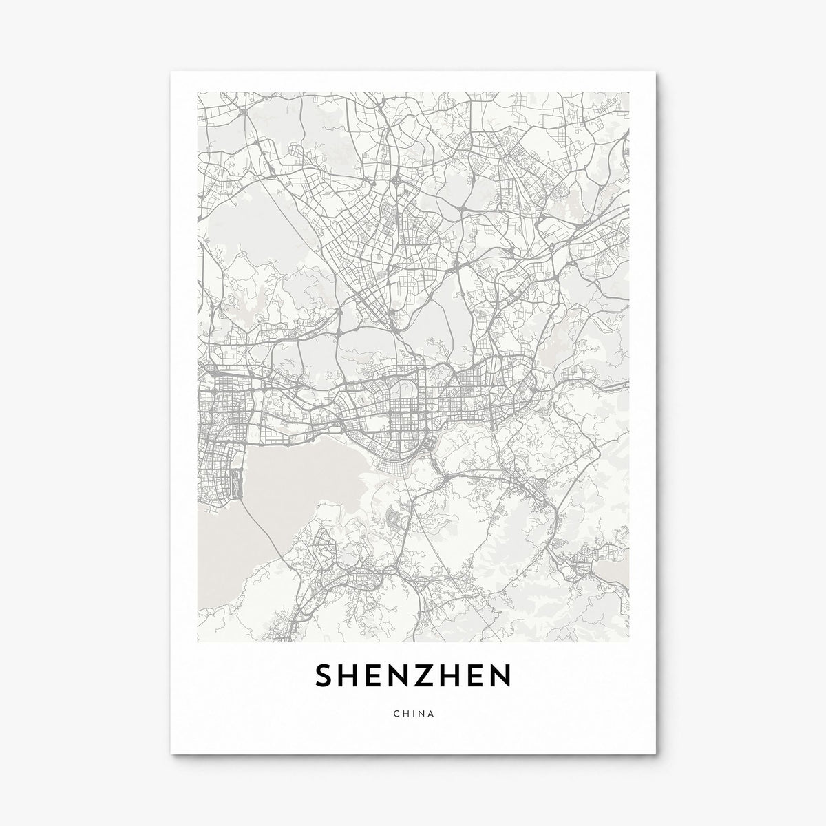 Shenzhen Map Poster, print only (unframed)