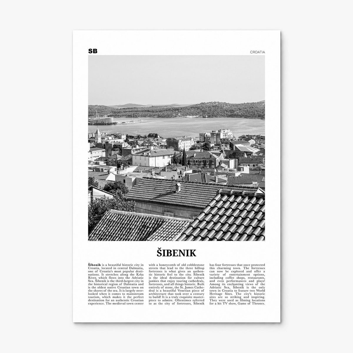 Šibenik Newspaper Poster, print only (unframed)
