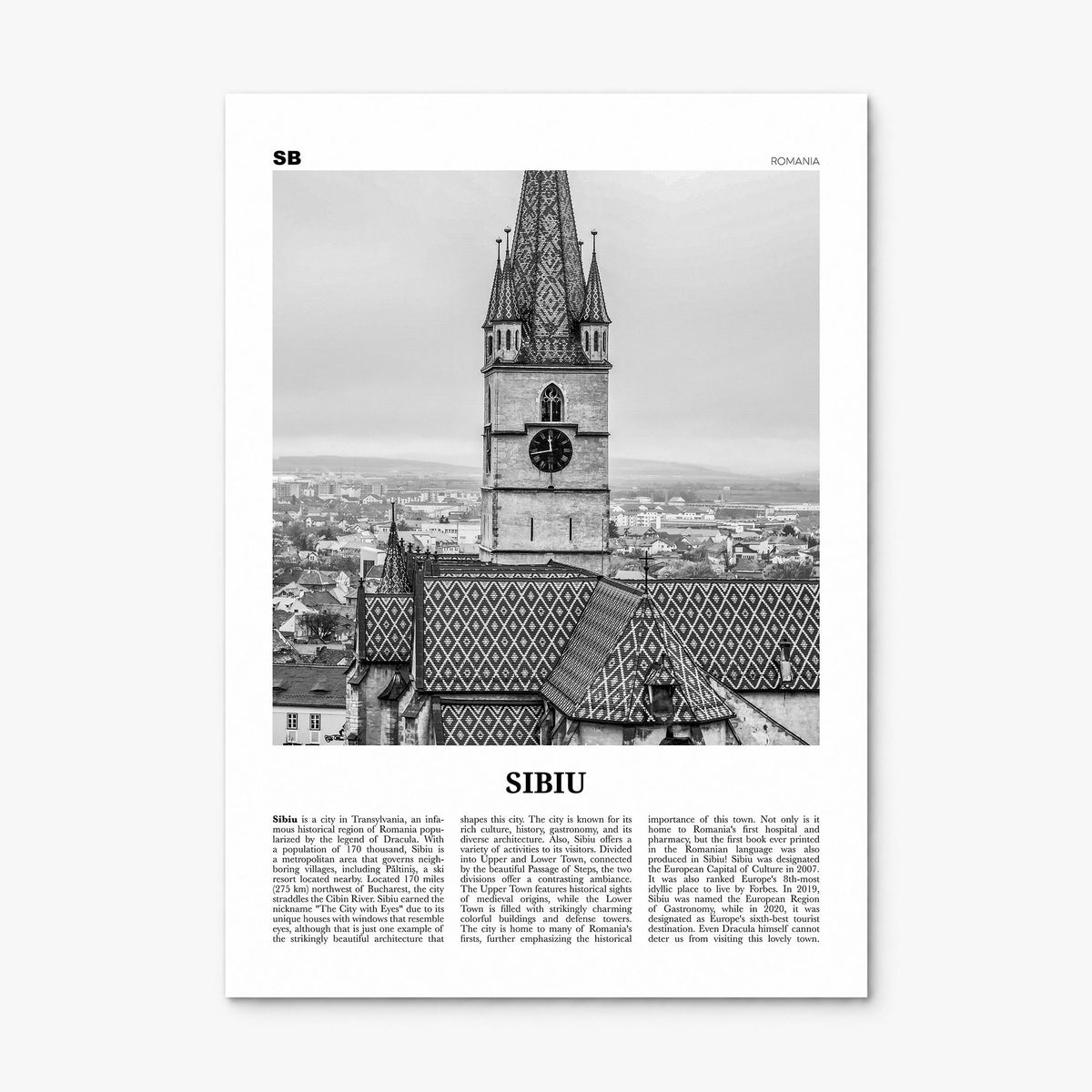 Sibiu Newspaper Poster, print only (unframed)