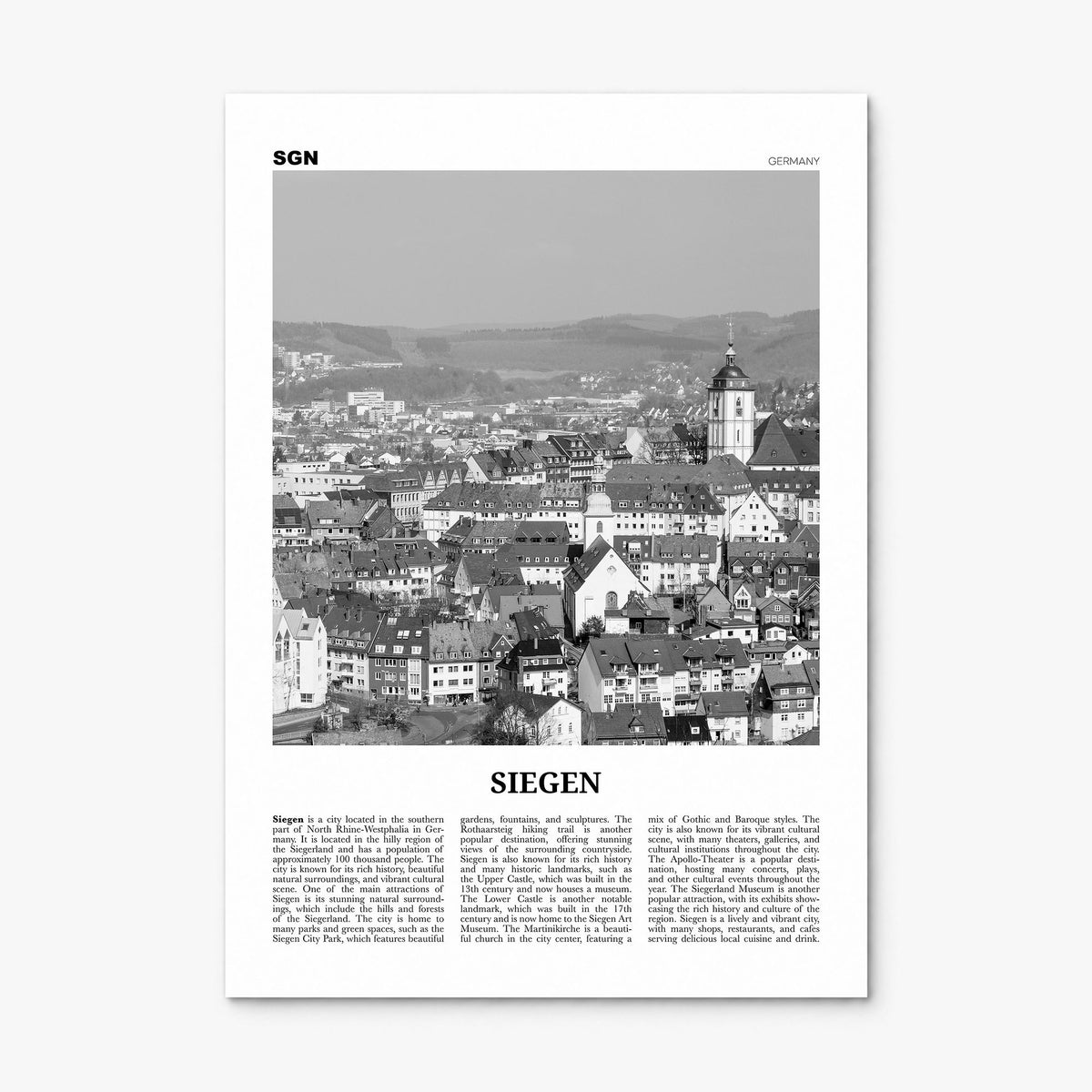 Siegen Newspaper Poster, print only (unframed)