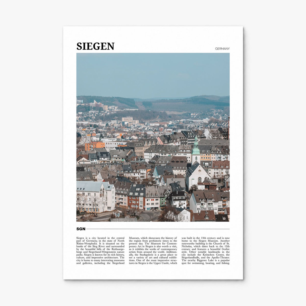 Siegen Travel Poster, print only (unframed)