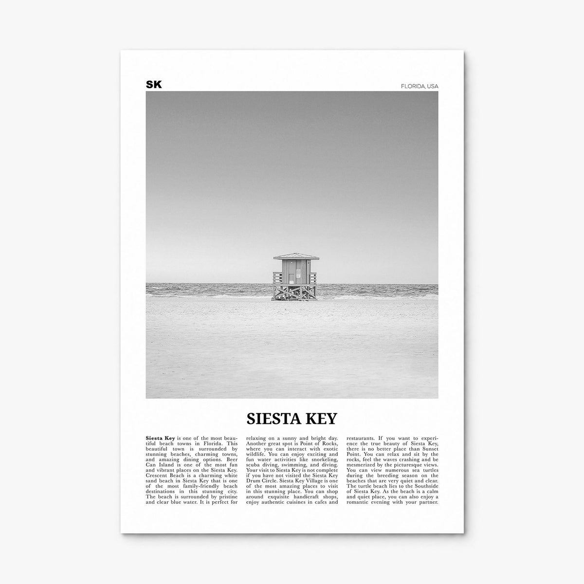 Siesta Key Newspaper Poster, print only (unframed)