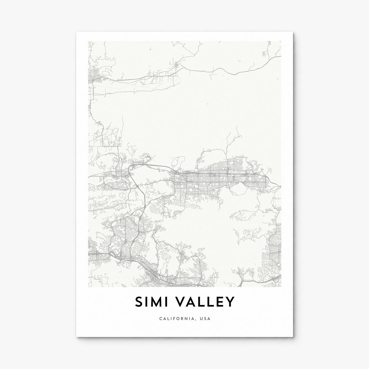 Simi Valley Map Poster, print only (unframed)