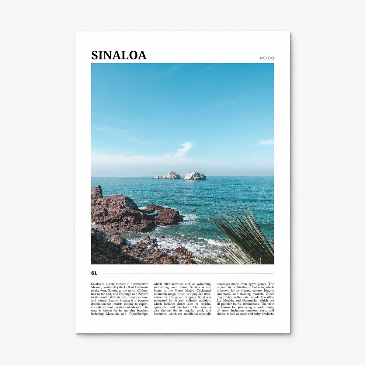 Sinaloa Travel Poster, print only (unframed)