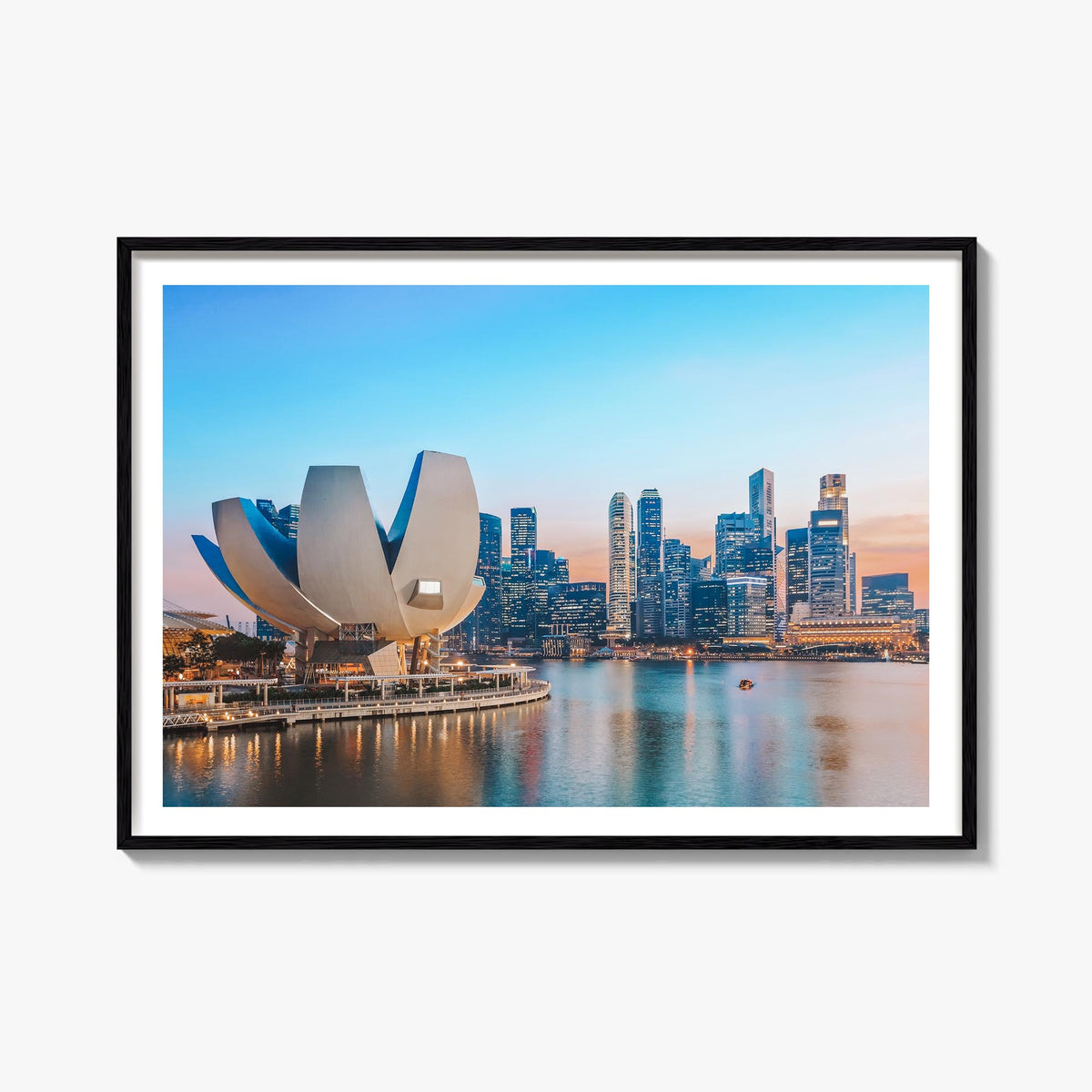 Singapore colorful photo poster of Asia – horizontal wall art, unframed print shown in interior mockup