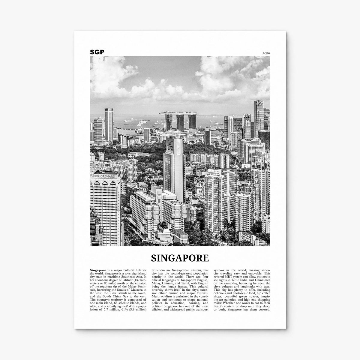 Singapore Newspaper No 1 Poster, print only (unframed)