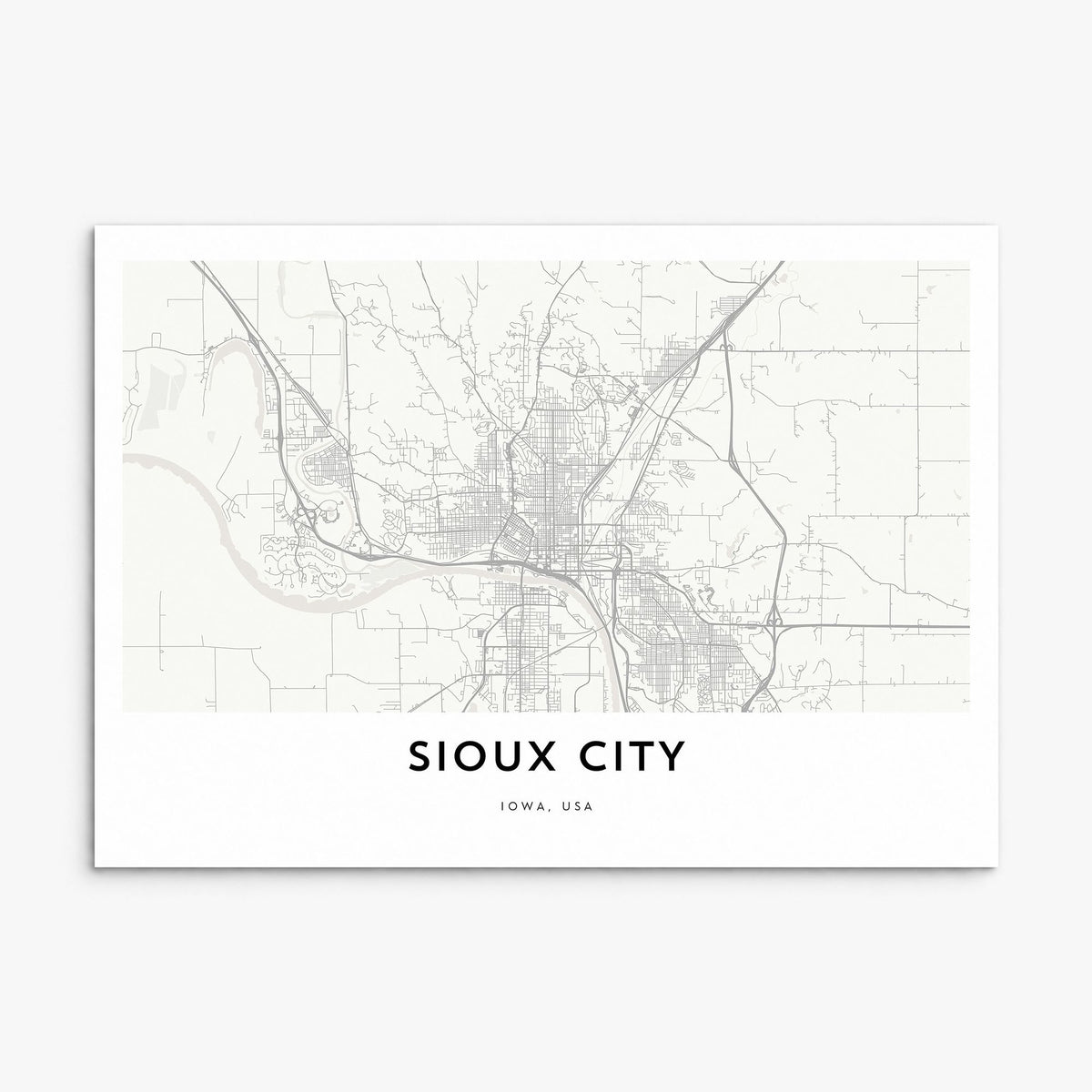 Sioux City Map Poster, print only (unframed)