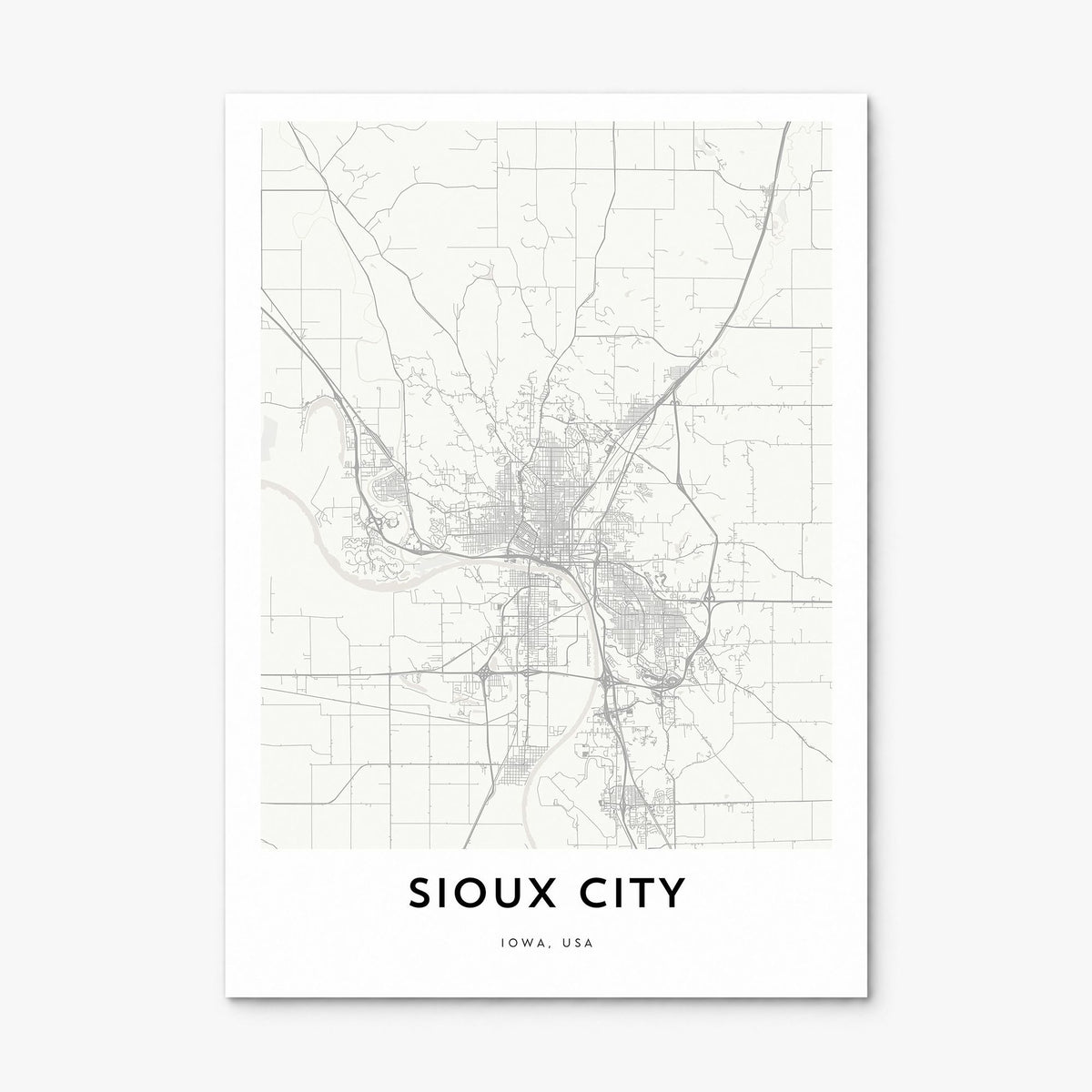 Sioux City Map Poster, print only (unframed)